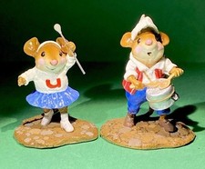 Wee Forest Folk MP-1 Drum Leader & MP-6 Majorette. Limited Ed. Lot Of 2 Sale picture