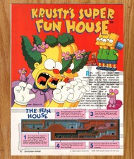 Krusty's Super Fun House Bart Simpson - Video Game Print Ads Poster Art 1992 picture