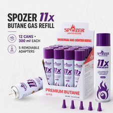 11X Lighter Butane Gas Refill Fluid Fuel Refined 10.14 oz Ultra Pure 12 Cans picture