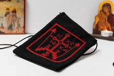 Monastic Orthodox Christian Embroidered Neck Pouch Bag with ICXC NIKA Symbol. picture