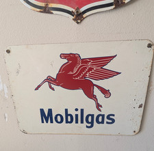 vintage mobil gas pegasus sign 14x10 inches picture