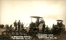 Camrose Alberta Farming Tractors Landsverk Bros c1900s-10s RPPC bhn picture