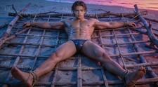 Fantasy Male Model Photo Print Muscular Handsome Shirtless Hunk Abs  -H839 picture