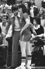 North Carolina State coach Kay Yow on sidelines during game vs UNC- Old Photo picture