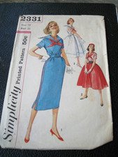 Vtg 60s Simplicity 2331 Jr Misses' Sz 15 (35/27/37) Sailor Suit Dress picture