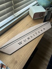 Vintage Metal Wurlitzer Advertising Display Sign Large Pink 33”x9” Juke Box Rare picture