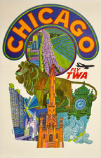 TWA Vintage Chicago Poster picture