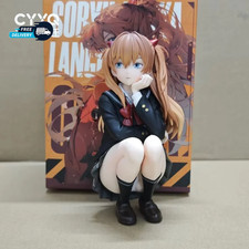 Eva Asuka Langley School Uniform Figure Squat Pose Collectible Anime Ornament picture