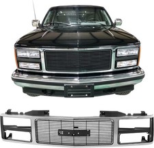 Front Grille Grill Chrome with Dual Headlight Holes Compatible with 1988-1993 GM picture