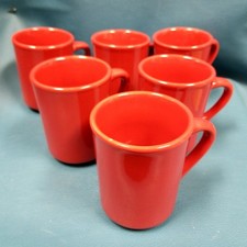 Set of 6 World Ultima Restaurant Ware TM-8-R Red Diner Coffee Mugs picture
