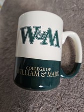 William And Mary College Ceramic Coffee Cup Mug Green/White 12 oz Tea picture