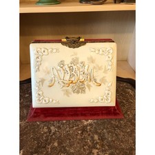 Antique Victorian Celluloid Photo Album with Velvet Stand for CDV Cabinet Cards picture