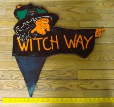 VINTAGE HALLOWEEN OOAK ARTIST MADE WOOD SIGN PARTY DECORATION MUST SEE  #2 picture