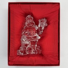 Waterford Crystal Christmas Santa Claus holding Train Sculpture 1st edition picture