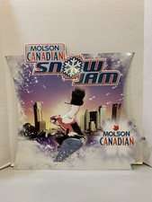 MOLSON CANADIAN BEER SNOW JAM Music Fest RARE VTG 2001 ~ Metal Advertising Sign  picture