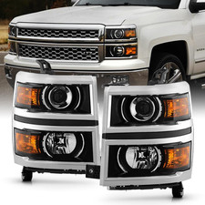 - for 2014-2015 Chevy Silverado 1500 Pickup Truck Chrome Trim Projector Headligh picture