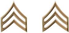 Polished Gold Sergeant United States Army Rank Insignia Pin picture