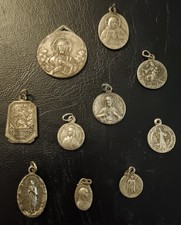 Antique French religious medals/pendants Lot of 10.  picture