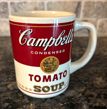 Campbell's Condensed Tomato Soup Advertising Mug Cup Red White Gold vintage picture