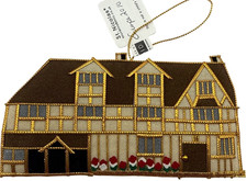 Felt Christmas Ornament Shakespeare's Birthplace Gold Thread Trim Embroidery picture
