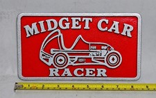 Midget Car Racer  Cast Aluminum Car Club Plaque picture