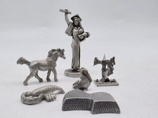 Vintage Pewter Figurine Lot Of 6 Miniature Art Sculpture Partha Hudson Torino  picture