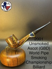 2001 Unsmoked Ascot (GBD) World Pipe Smoking Championship Billiard Tobacco Pipe picture