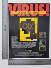 Qix Taito Vintage Computer Software Game Print Advertisement picture