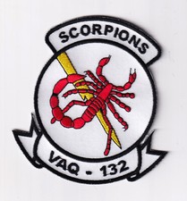 VAQ-132 Scorpions Squadron Patch - With Hook and Loop, 4