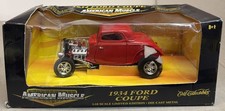 NEW Rare ERTL 1:18 Scale AMERICAN MUSCLE 1934 RED FORD COUPE Limited Edition picture