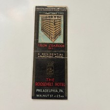The Roosevelt Hotel 1940 Chas C Kelly Phila PA Vintage Matchbook Cover TMB84-4 picture