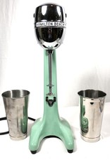 VINTAGE MCM HAMILTON BEACH MILKSHAKER Malt MAKER Drink Mixer MODEL 30 MINT GREEN picture