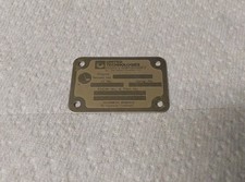 United Technologies Pratt & Whitney Blank Data Plate picture