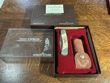 Schrade USA Limited Edition Scrimshaw Commemorative Knife The Pony Express picture