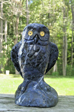 Vintage/Beautiful Blue-Hand Carved /Stone Owl (Lapis Lazuli) 6