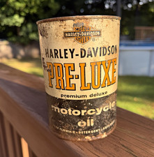 VTG 1950s Harley Davidson Pre-Luxe Motorcycle Oil Can 1 Quart Empty Patina picture