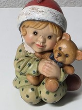 ANRI Sarah Kay Artist Proof A.P. Christmas Ornament Girl Teddy Bear 3” Italy picture