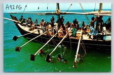 Vintage BAHRAIN Pearl Divers Postcard Falcon Cinefoto Jean Jacques Chatelard picture
