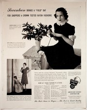 American Viscose Corp 1940 Crown Tested Rayon Fashion Print Ad picture