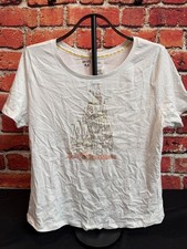 WDW Sleeping Beauty Castle Scoop neck white t-shirt Shirt SZ L MOS/Read picture