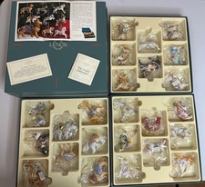 Vintage 1989 Lenox Christmas Carousel of Animals Ornaments Complete 24 Set Box picture