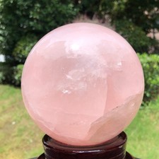 5.89LB Natural Pink Rose Quartz Crystal Sphere Ball Healing Reiki 1612 picture