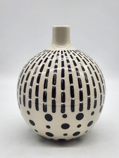 Potters Workshop + West Elm Handcrafted Modern Round Bud Vase Black & White picture