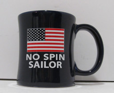 NO SPIN SAILOR O'Reilly's No Spin Zone Navy Blue 14 Oz Ceramic Coffee Cup Mug picture