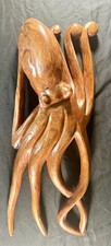 Large Hand Carved Wall Octopus Wood Sculpture/Carving picture