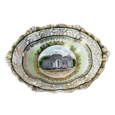 SAN ANTONIO Church Wheelock TX TEXAS ANTIQUE Souvenir CHINA TRINKET Dish picture