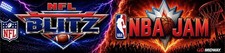 NFL Blitz NBA Jam Combo Arcade Cabinet Marquee Premium Backlit Translite picture