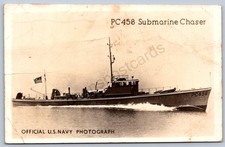 K36/ Ship RPPC Postcard c1940s Submarine Chaser PC458 U.S. Navy 273 picture