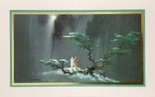 Beautiful Unused Vintage TYRUS WONG NOS Christmas Greeting Card : Disney Artist picture
