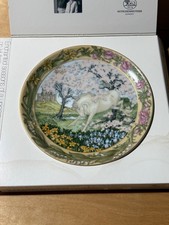 Hutschenreuther Joyous Spring Unicorn Plate Hallett 1985 Original Box picture